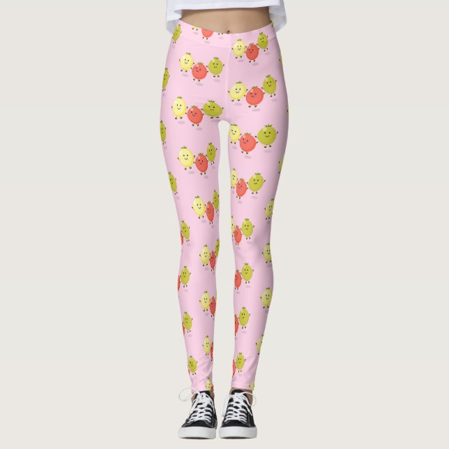 Leggings Caricature de tomates cerises mûres (Devant)