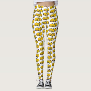 Leggings Caricature de voiture sport jaune joyeux