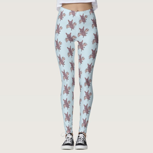 Leggings Caricature de vol de chauve-souris (Devant)