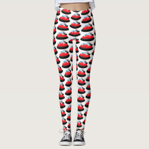 Leggings Caricature d'hovercraft rouge joyeux