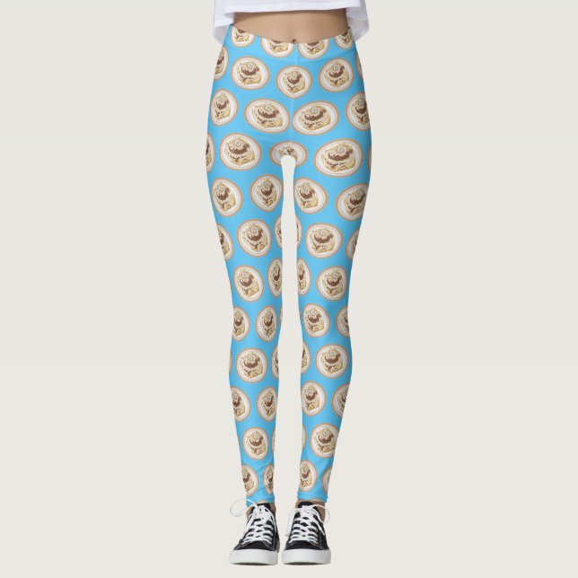 Leggings Caricature en rouleau de cannelle (Devant)