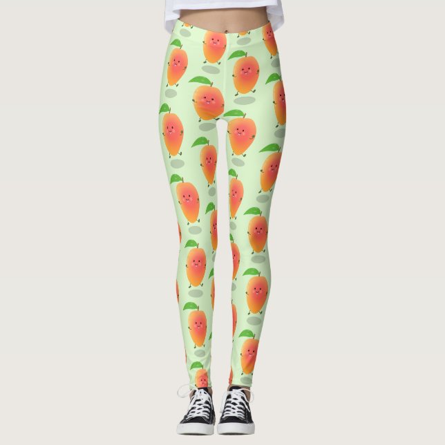 Leggings Caricature jaune mangue mignonne (Devant)