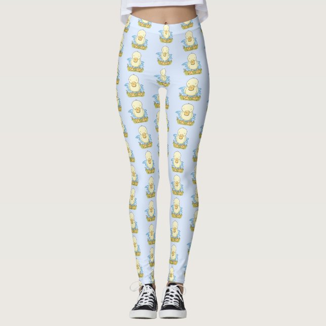 Leggings Caricature jaune mignon pour canard bébé (Devant)