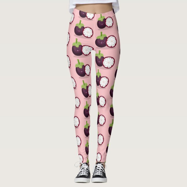 Leggings Caricature mignonne mauve mangouste (Devant)