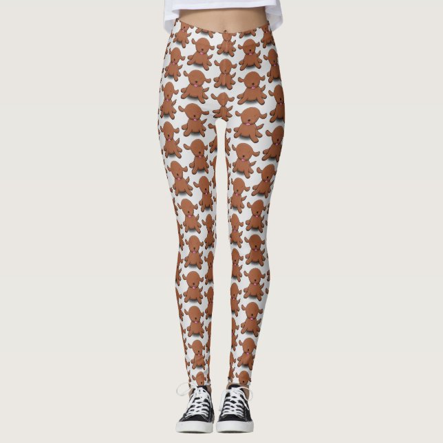 Leggings Caricature pour chien de chiot joyeux (Devant)