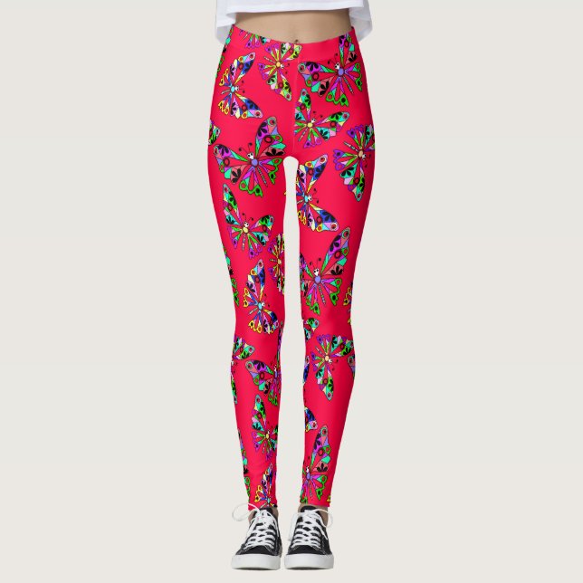 Leggings Caricature sans couture mignon amusant enfants pap (Devant)
