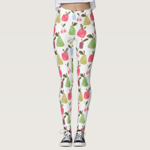 Leggings Caricature sans joint rayé fruits pomme poires che
