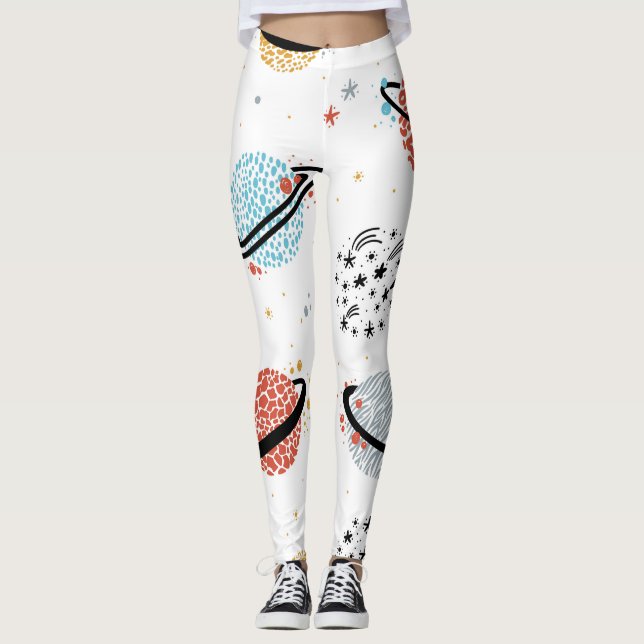 Leggings Caricatures cosmiques : Merveilles spatiales Vinta (Devant)
