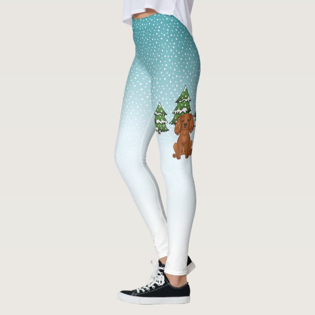 Leggings Carlin Cavalier King Charles Spaniel rubis en hive (Gauche)