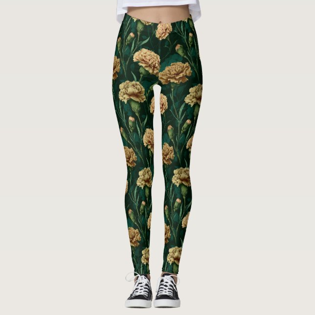 Leggings Carnation  Flower Athletic Carnation Fantasy Best  (Devant)