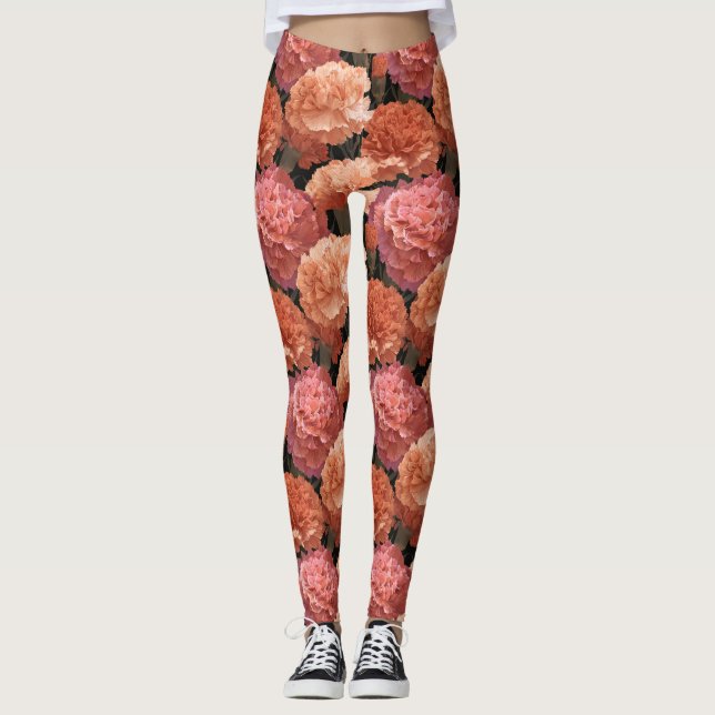 Leggings Carnation Flower Running Carnation Inspired (Devant)