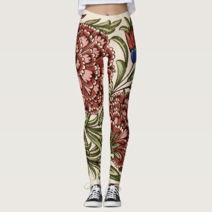 Leggings Carnation Tile Fleur Art antique