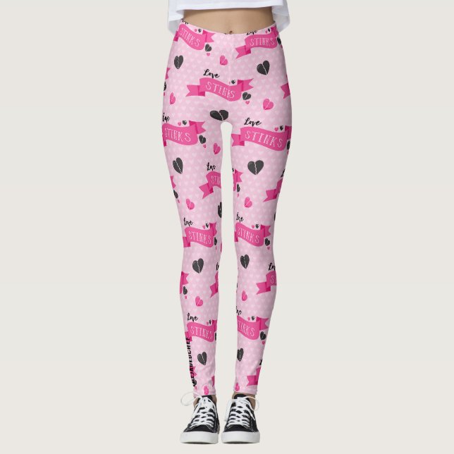 Leggings Carnaval anti-Saint-Valentin : l'amour pue à pois  (Devant)