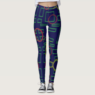 Leggings Carré bleu géométrique
