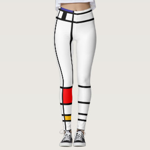 Leggings Carré de Mondrian "Trafalgar" d'art abstrait carr