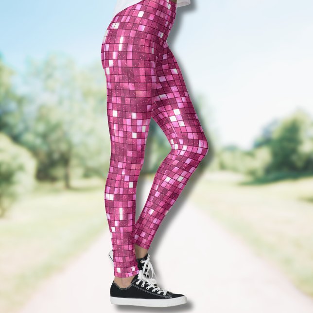 Leggings Carré de style disco rose chaud tendance pour la S (Créateur téléchargé)