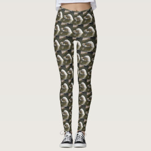 Leggings Carreau de flux d'ours polaire mangeant des fruits