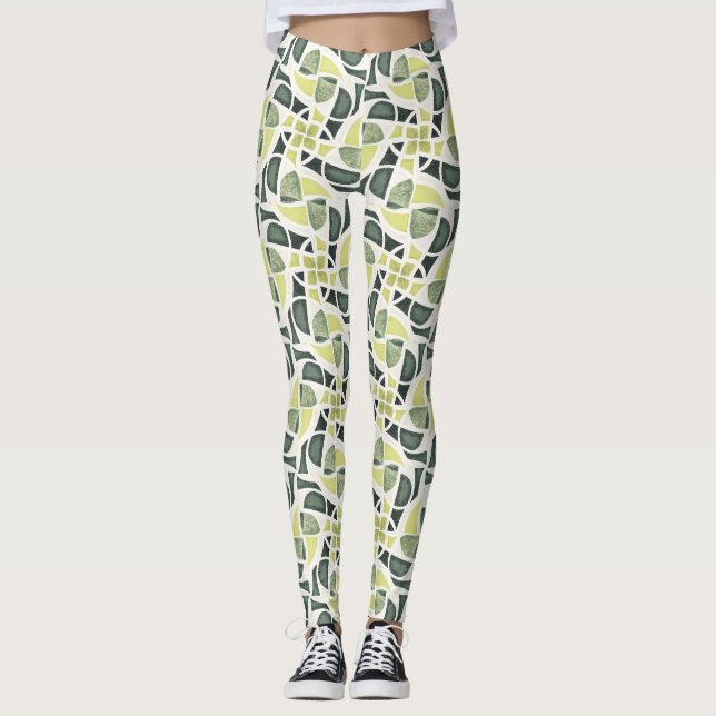 Leggings Carreau Vert Moderne (Devant)