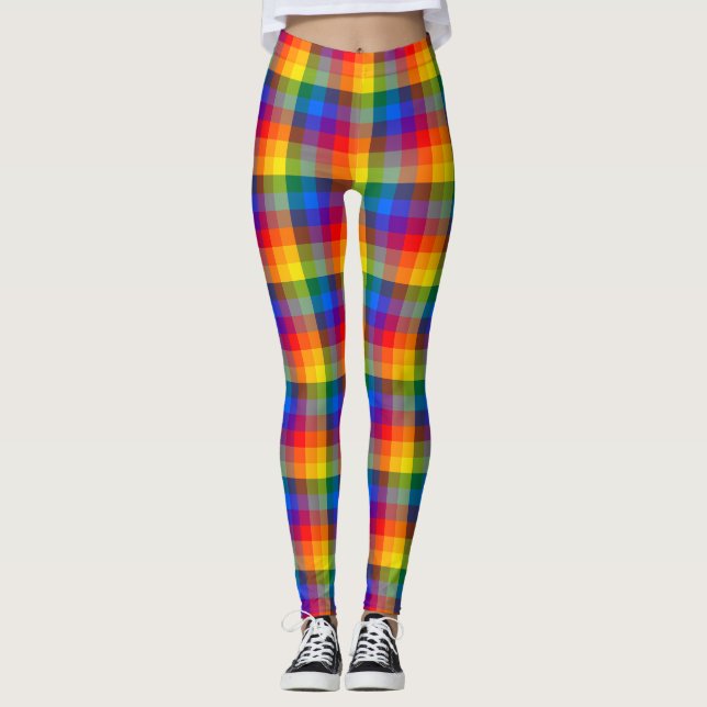 Leggings Carreaux Arc-en-ciel (Devant)