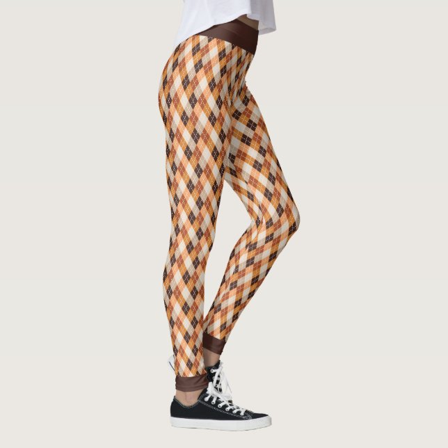 Leggings carreaux de couleurs d'automne (Droite)