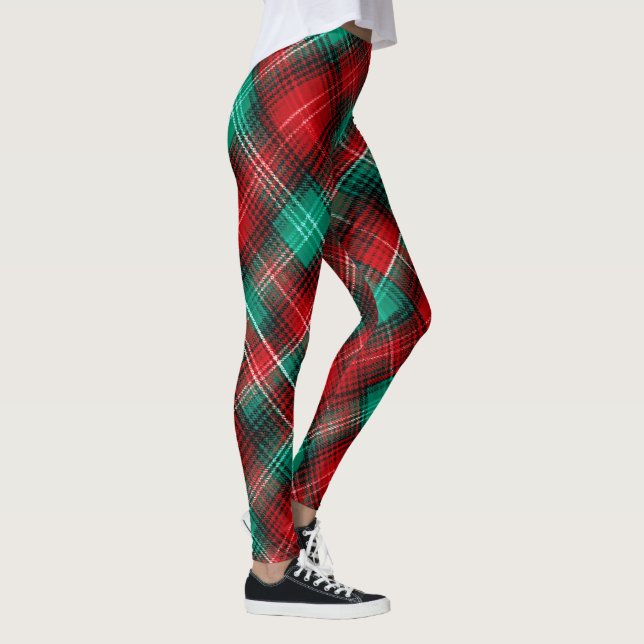 Leggings Carreaux de fête rouges et verts (Droite)
