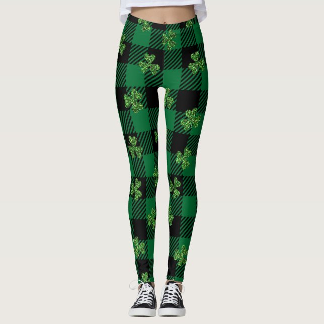 Leggings Carreaux de Trèfle Brillant  (Devant)