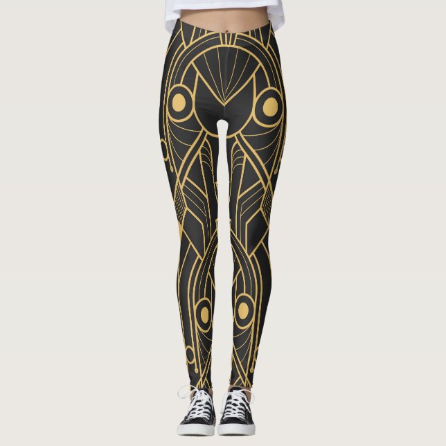 Leggings Carreaux géométriques modernes Art Déco (Devant)