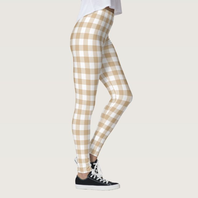 Leggings Carreaux Gingham Beige Chamois (Droite)