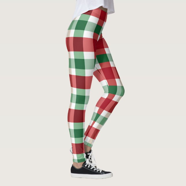 Leggings Carreaux Rouge Vert Blanc Joyeux (Droite)