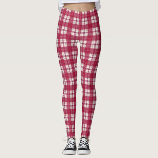 Leggings carreaux rouges