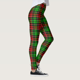 Leggings Carreaux Tartan Noir Rouge Vert Design