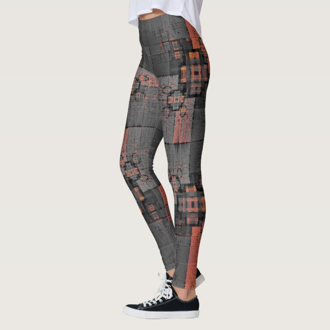 Leggings Carrefour orange et gris (Gauche)