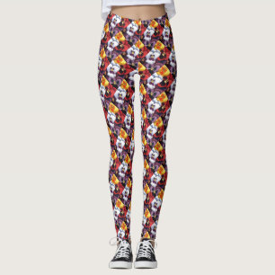 Leggings Carrelage amusant abstrait floral à base de pétale