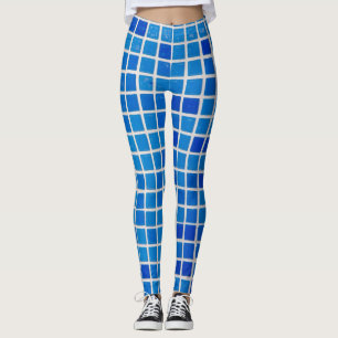 Leggings Carrelage bleu