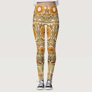Leggings Carrelage en céramique : Style Art Nouveau.