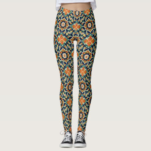 Leggings Carrelage Floral Méditerranéen