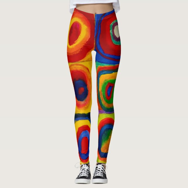 Leggings Carrés avec cercles, Abstraits, Wassily Kandinsky (Devant)