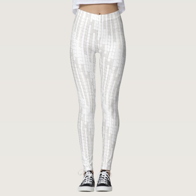 Leggings carrés en zigzag gris... (Devant)