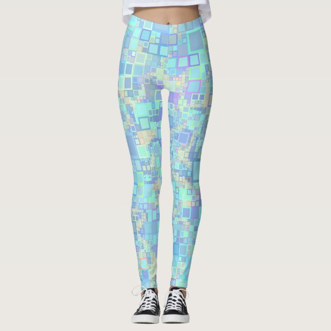 Leggings Carrés funky colorés groovy (Devant)