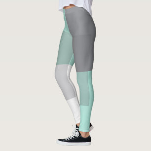 Leggings Carrés verts gris