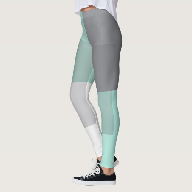 Leggings Carrés verts gris (Gauche)