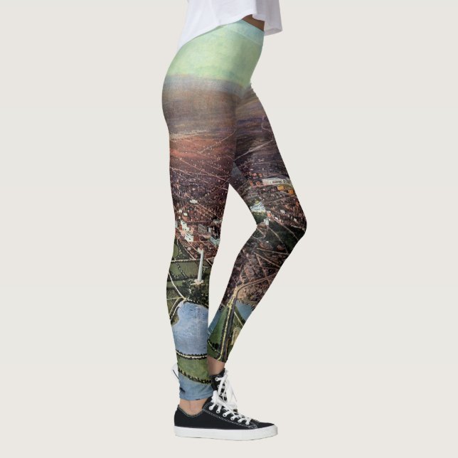 Leggings Carte ancienne de Washington DC et de la rivière P (Droite)