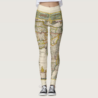 Leggings Carte antique de l'Afrique par Hondius et Jansson