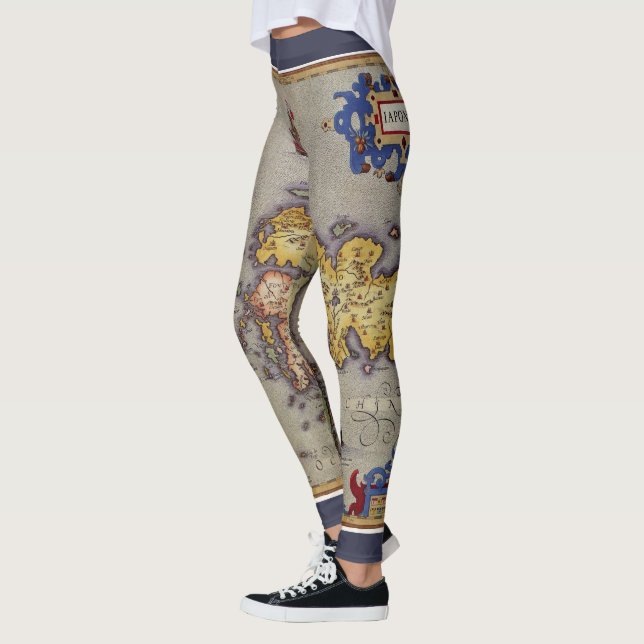 Leggings Carte antique du Japon par Mercator et Hondius (Gauche)
