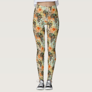 Leggings Carte d'Afrique Éléments Tribaux Décoratifs Motif