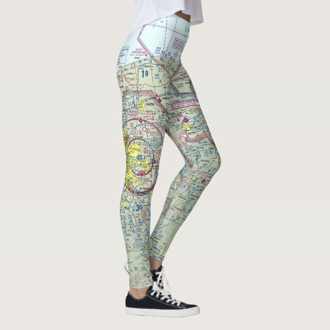 Leggings Carte de l'aviation Pants/Leggings Yoga (Droite)