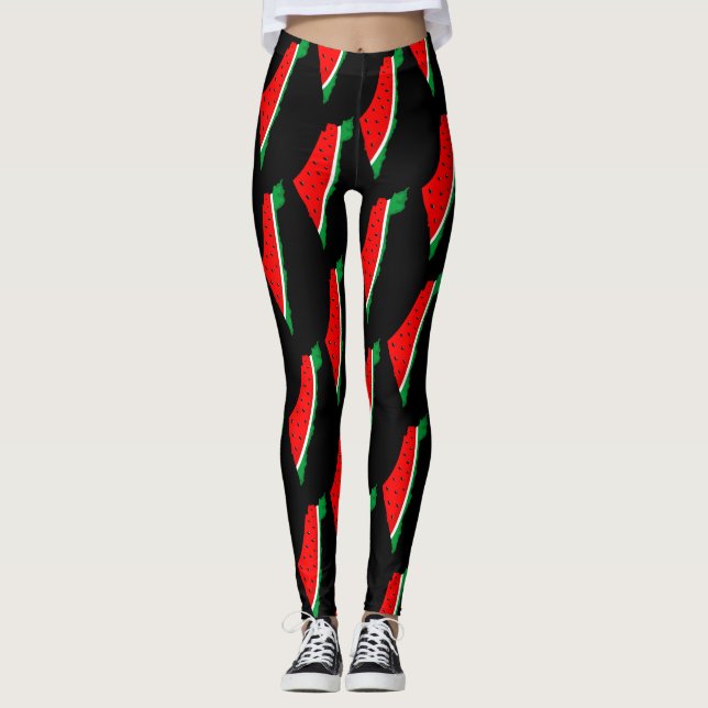 Leggings Carte de Palestine Watermelon Symbole de la libert (Devant)