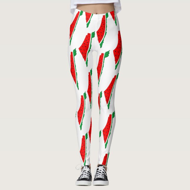 Leggings Carte de Palestine Watermelon Symbole de la libert (Devant)