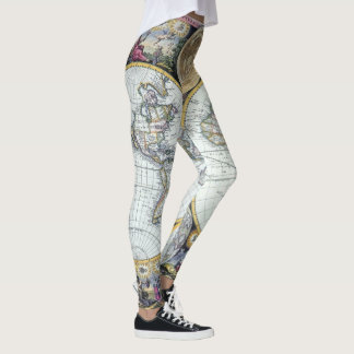 Leggings Carte du Monde Ancienne, Atlas Maritimus par John
