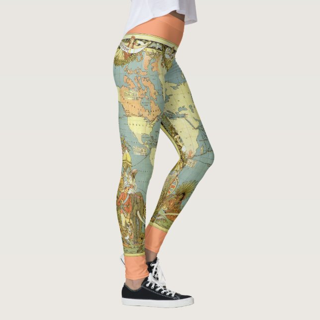 Leggings Carte du monde antique de l'Empire britannique, 18 (Droite)